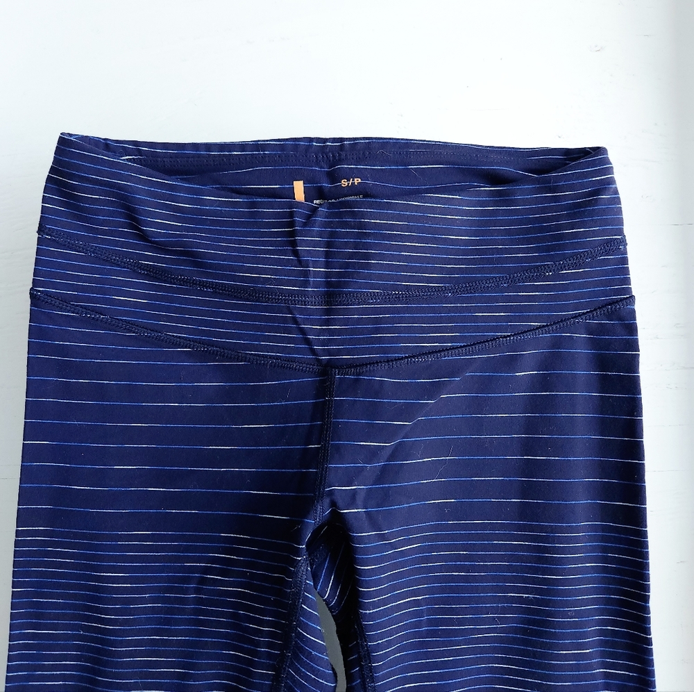 Female Lucy Blue Stripe Full-Length Leggins Size S/P